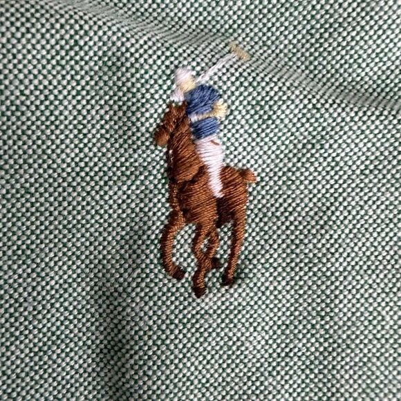 Ralph Lauren Green Long Sleeve Shirt Cotton 2XB 2G - Picture 2 of 6